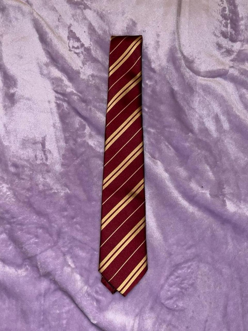Men's Burgundy Striped Tie - Classic Professional Style